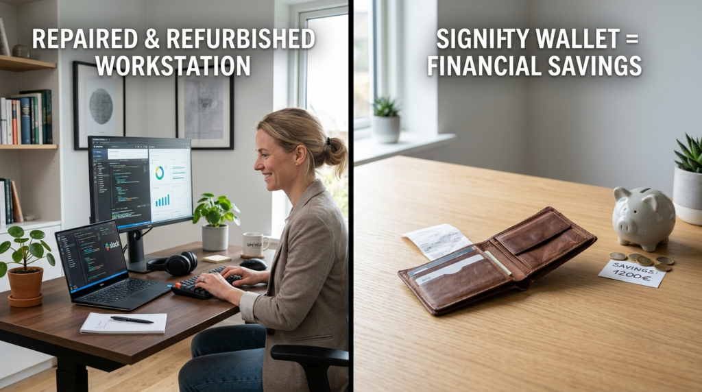 Split-screen comparison image showing on the left a repaired