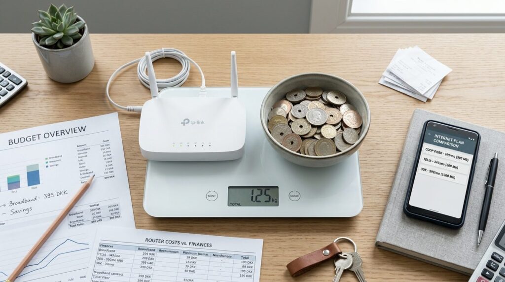 Flat lay composition showing a digital scale balancing inter
